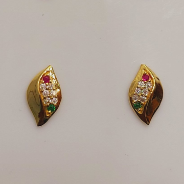 18k Gold Daily Wear earrings by D.M. Jewellers