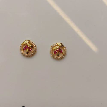 Gold Lightweight Design Casual Earring by D.M. Jewellers