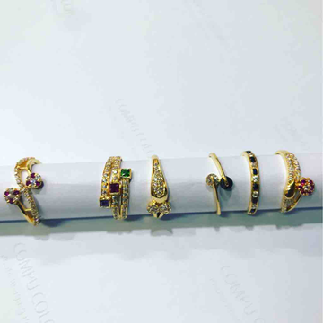 916 Gold Colorful Stone Ring by D.M. Jewellers